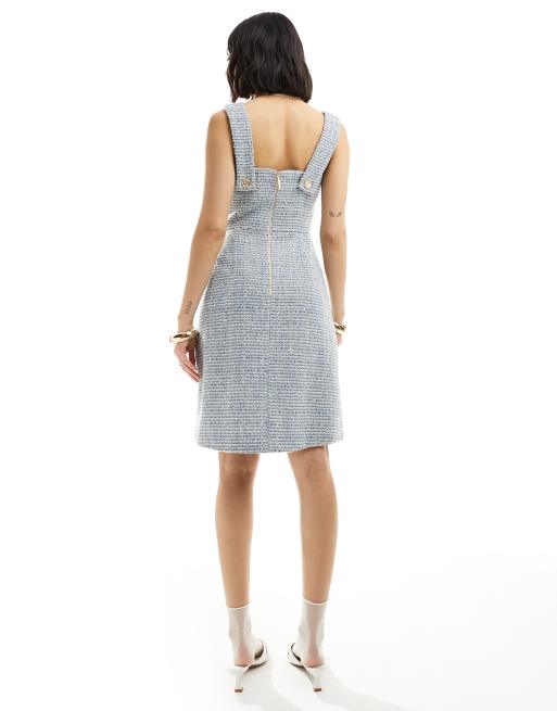 princess polly baby blue dress KELSEY TWEED DRESS