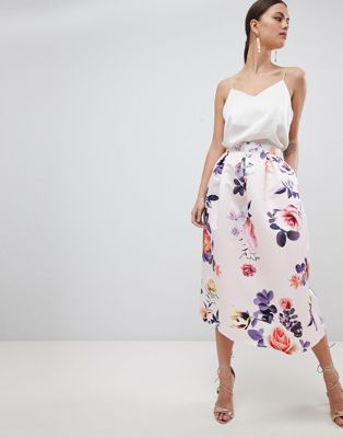 Closet London – Blommig kjol-Rosa