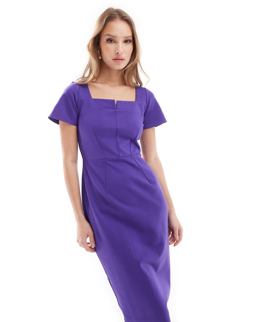 Closet London bodycon midi dress in purple