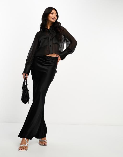 Closet London - Camicia nera metallizzata trasparente, 3 di 4