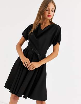 black kimono mini dress