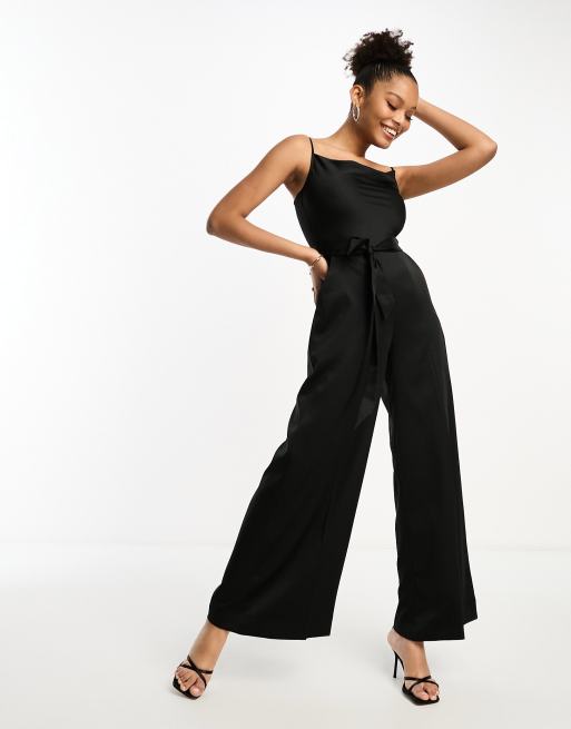 Satin Cowl Wide Leg Jumpsuit