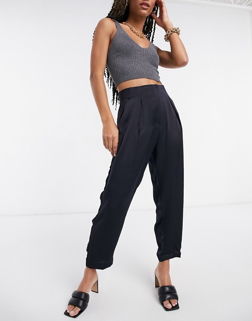 Closet London cropped tailored trousers in navy