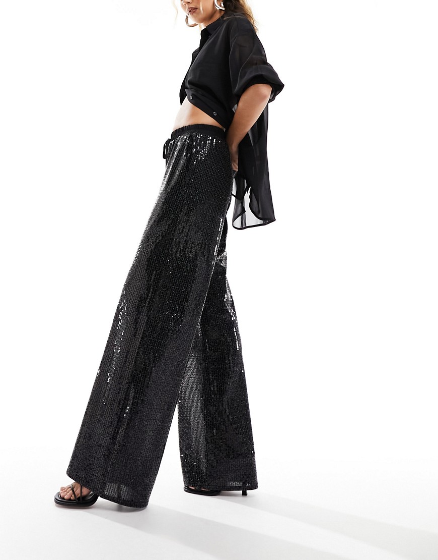 Closet London embellished tailored trouser in black