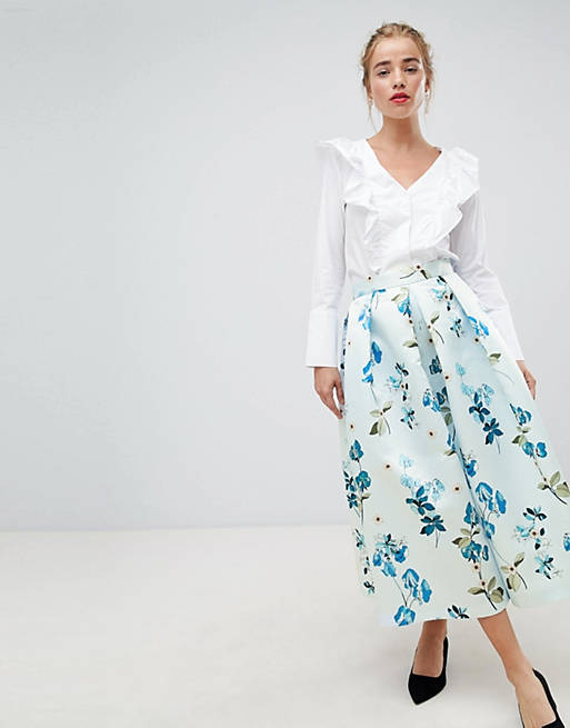 Closet London full prom midi skirt in floral print | ASOS