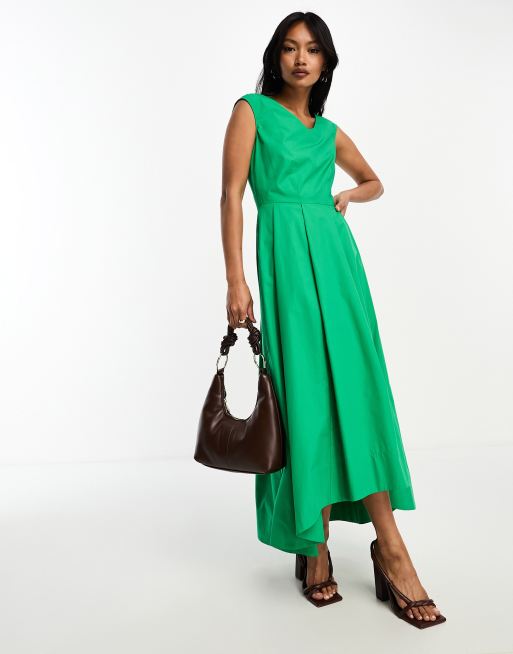 Closet London high low midaxi dress in green | ASOS