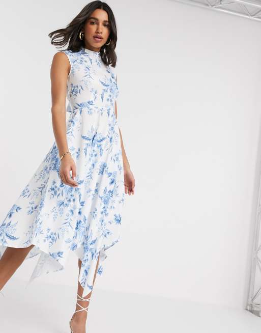 Closet London high neck midi dress in floral print | ASOS