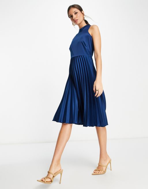 Oasis megan clearance midi dress navy