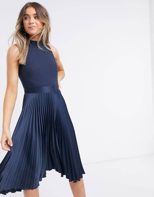 Navy 2024 pleated dress