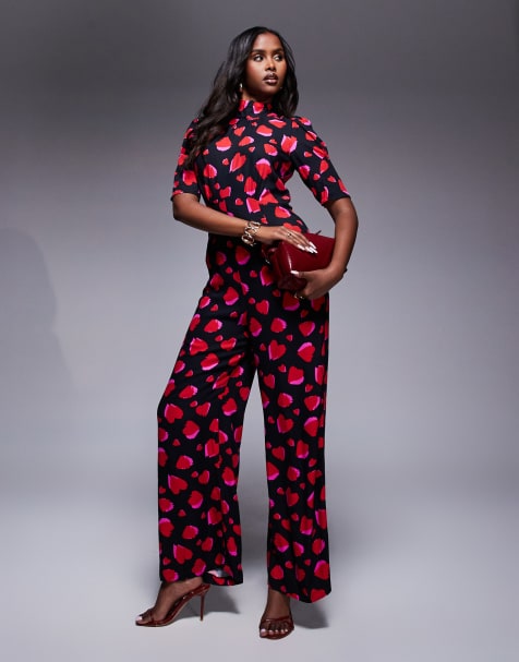 Closet London Jumpsuit closet london black wide leg jumpsuit in black - view 1