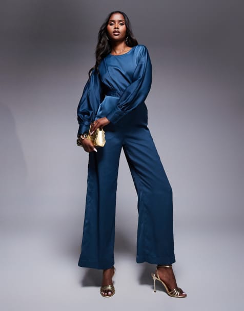 Closet London Kimono Jumpsuit in dark teal - view 1
