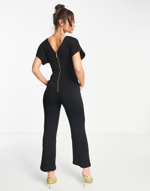 Closet London kimono sleeve jumpsuit in black, 2 of 4
