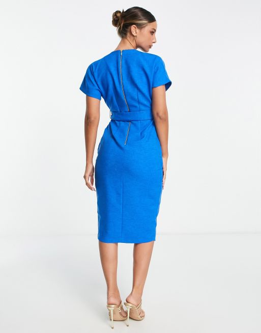 Closet London kimono wrap dress in cobalt blue, 2 of 4
