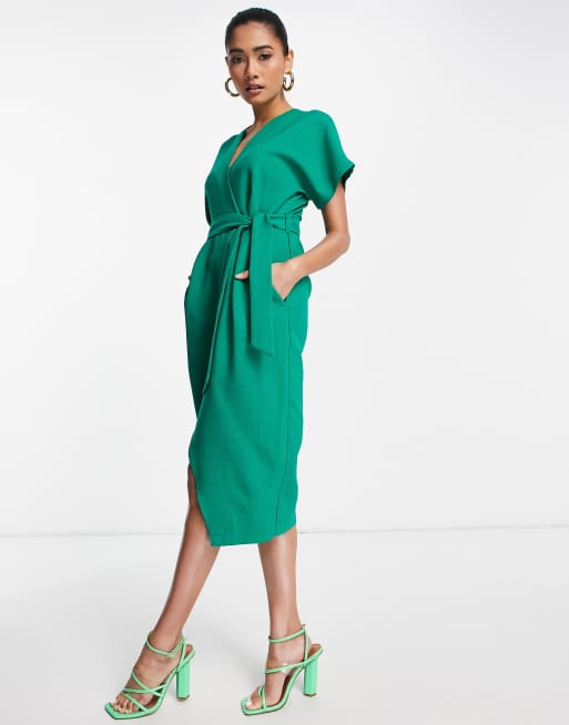 Asos kimono wrap dress best sale