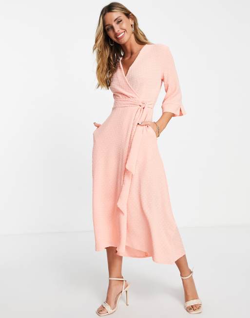 Blush wrap sale dress midi