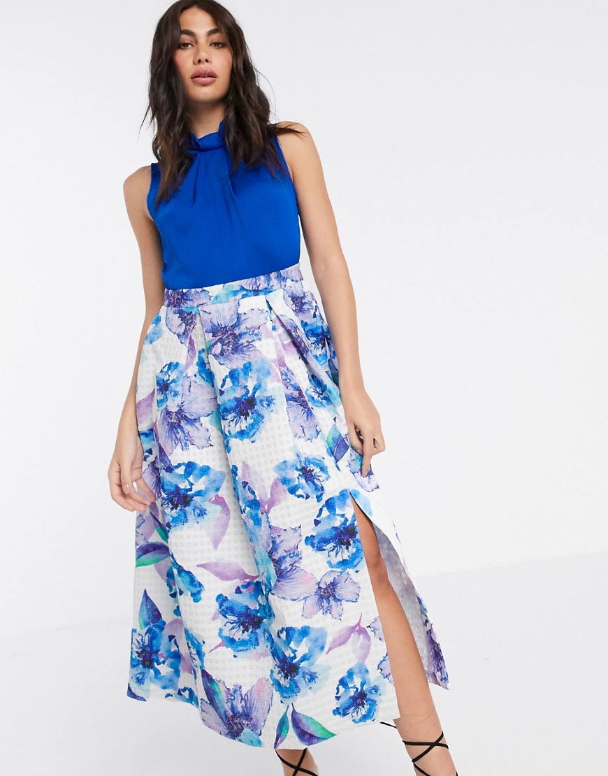 Closet London – Klänning med mönstrad kjol-Flerfärgad
