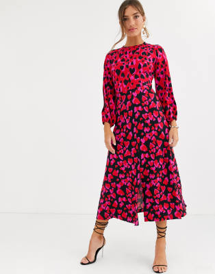 heart midi dress