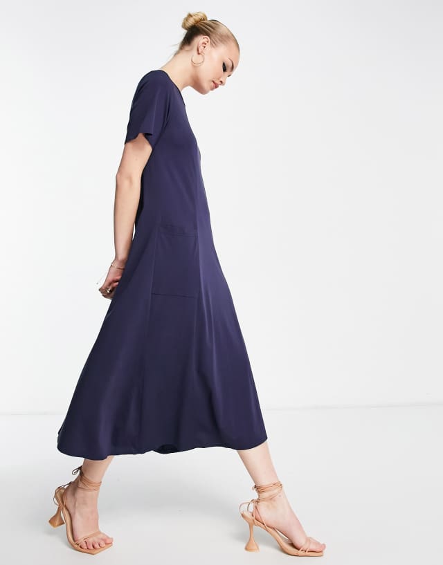 Closet London longline jersey tee dress in navy