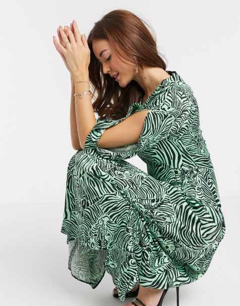 Closet London midi dress in abstract zebra print - view 1