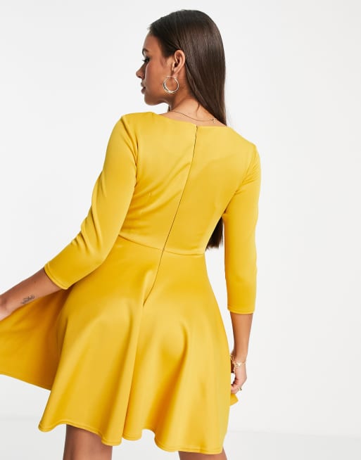 Mustard yellow skater outlet dress