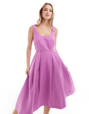 Closet London - Midikleid in Violett mit weitem Rock-Lila