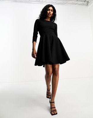 Closet London mini skater dress in black - ASOS Price Checker