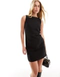 [Closet London] Closet London minimal mini dress in black-Silver 12 Black