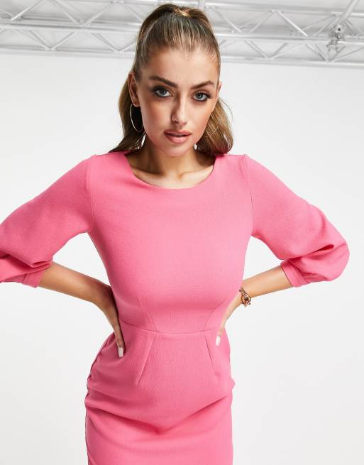 hot pink pencil dress Closet London pencil dress in hot pink