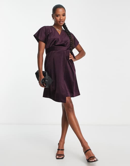 Plum wrap dress sale