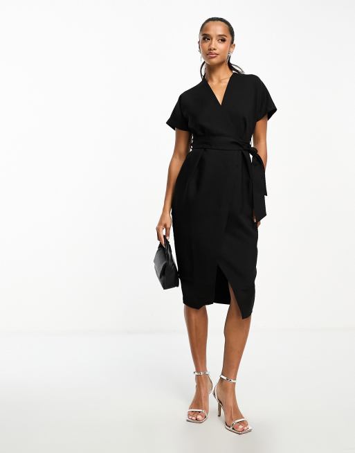 Asos black store kimono dress