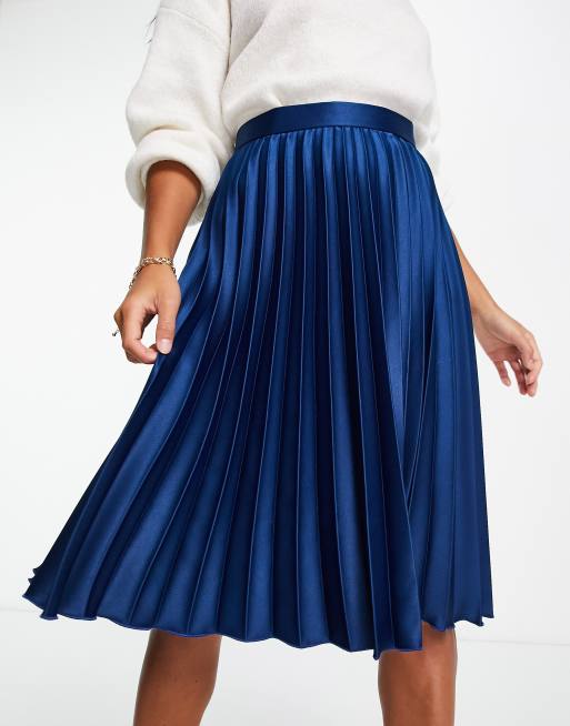 Navy pleated skirt clearance petite