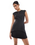 [Closet London] Closet London pleated hem mini dress in black 6 Black