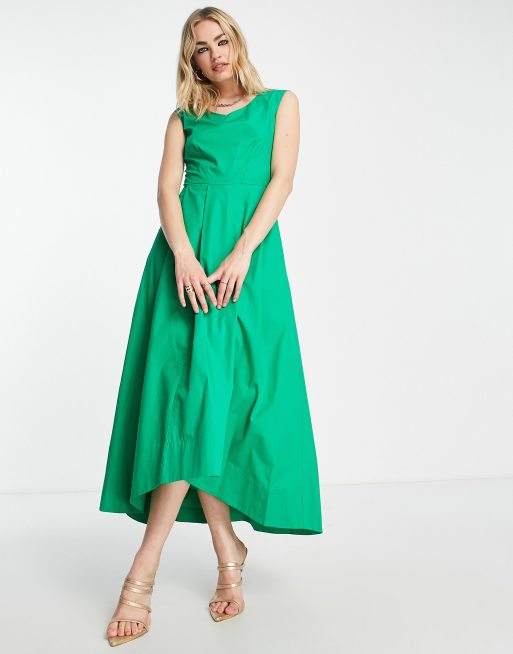 Pleated high hotsell low dress