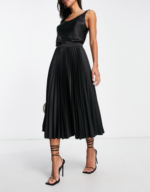 Closet London pleated midi skirt in black | ASOS