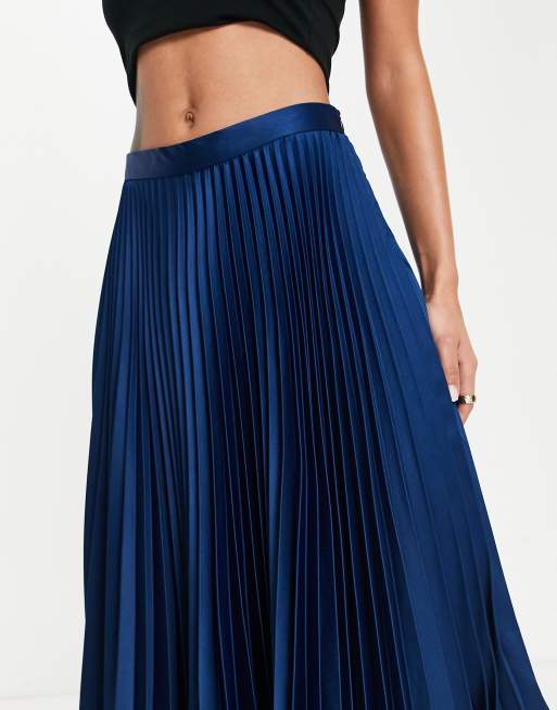 Navy pleated 2024 skirt asos