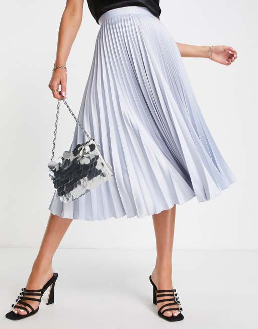 Light blue on sale pleated midi skirt