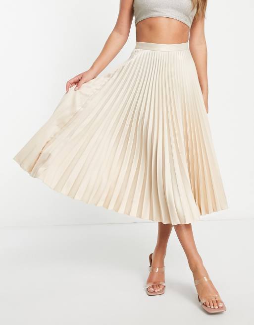 Closet London pleated midi skirt in taupe, 2 of 4