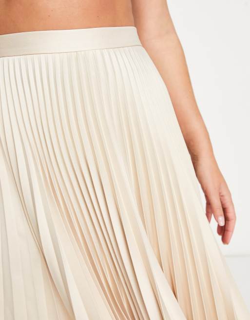 Closet London pleated midi skirt in taupe, 4 of 4