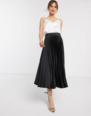 asos black pleated skirt