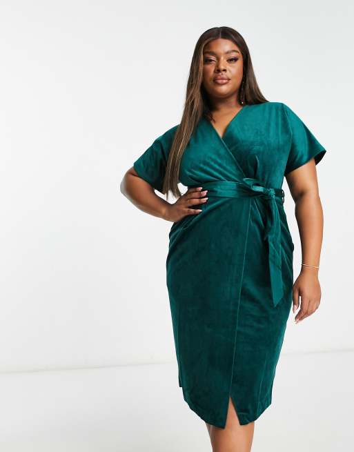 Velvet wrap shop dress plus size