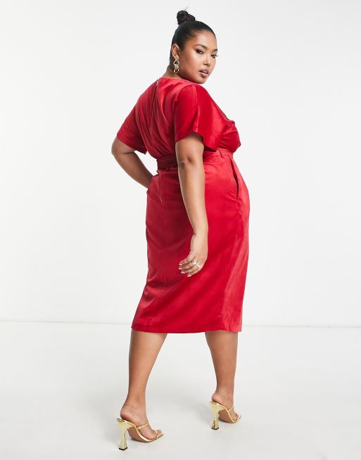 Asos red kimono clearance dress