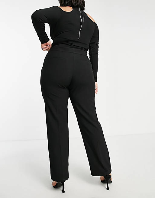 Co-ords Closet London Plus tailored trouser co-ord in black 