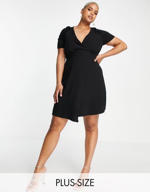 Black plus hot sale wrap dress