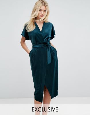 green velvet kimono dress