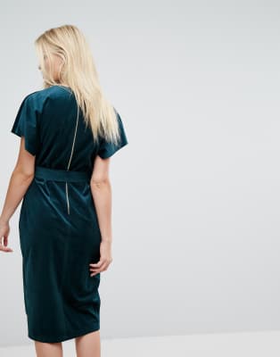 closet green velvet kimono dress