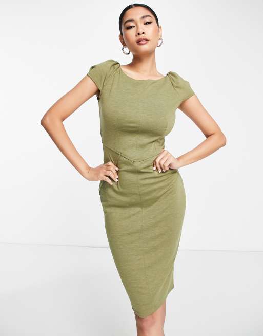 Olive green 2025 pencil dress