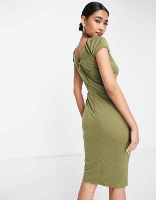 olive pencil dress