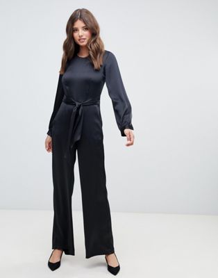 Closet London puff sleeve jumpsuit in black | ASOS
