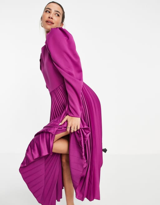 open lace back dress Mikael Aghal Lilac Multicolor Embroidered Lace Midi Dress – Puff Sleeve Keyhole Cocktail Dress with Belt main image 1