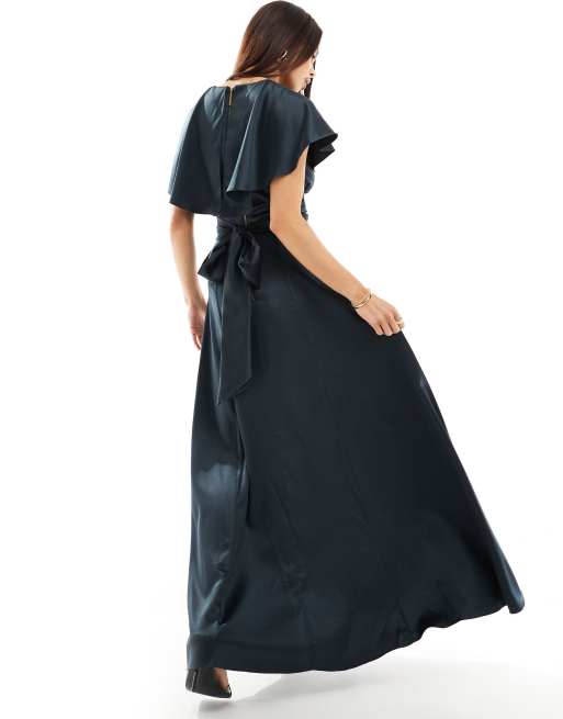 closet london blue dress Closet London Blue Wrap A-Line Midi Dress